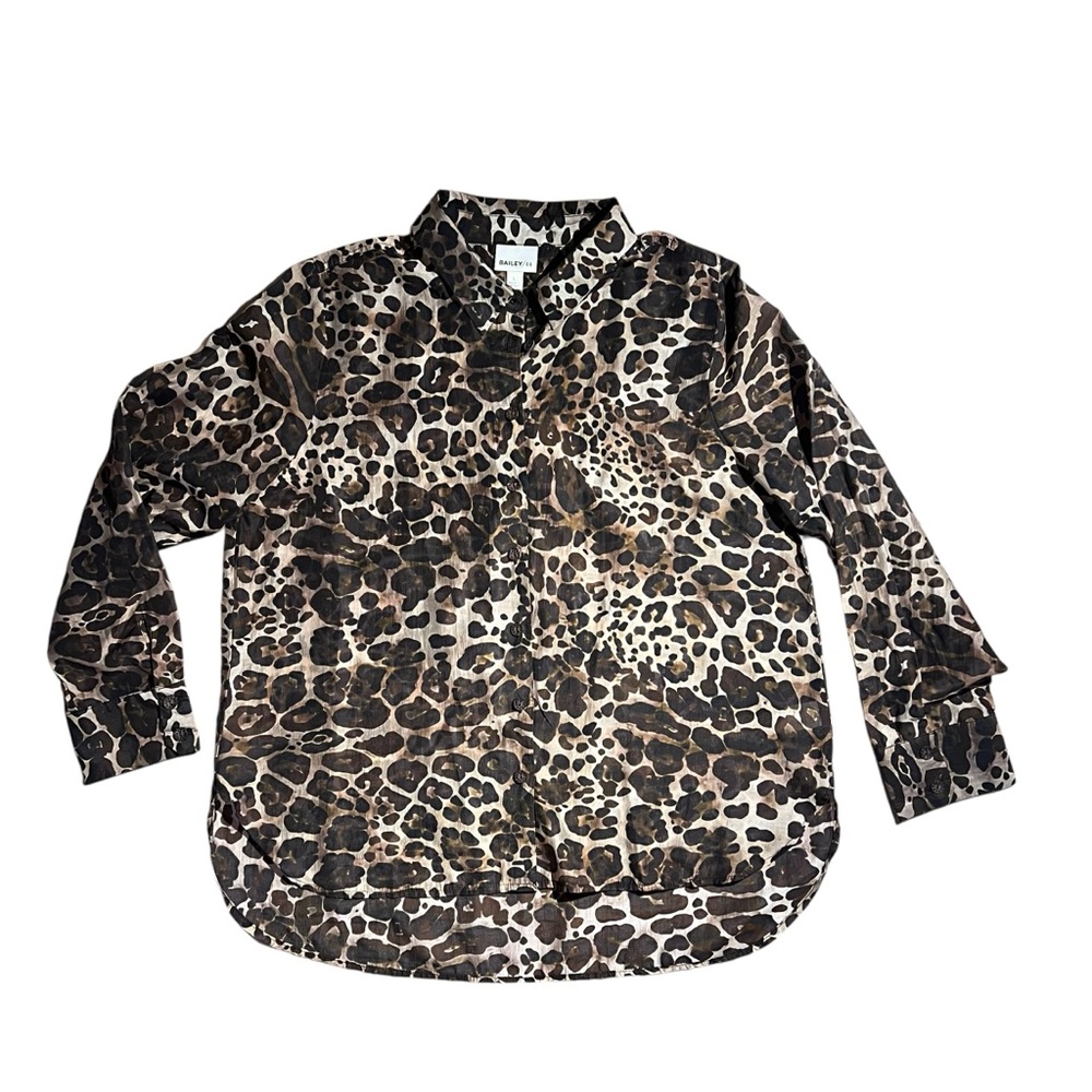 Bailey 44| Button down leopard print blouse |‎ Large
